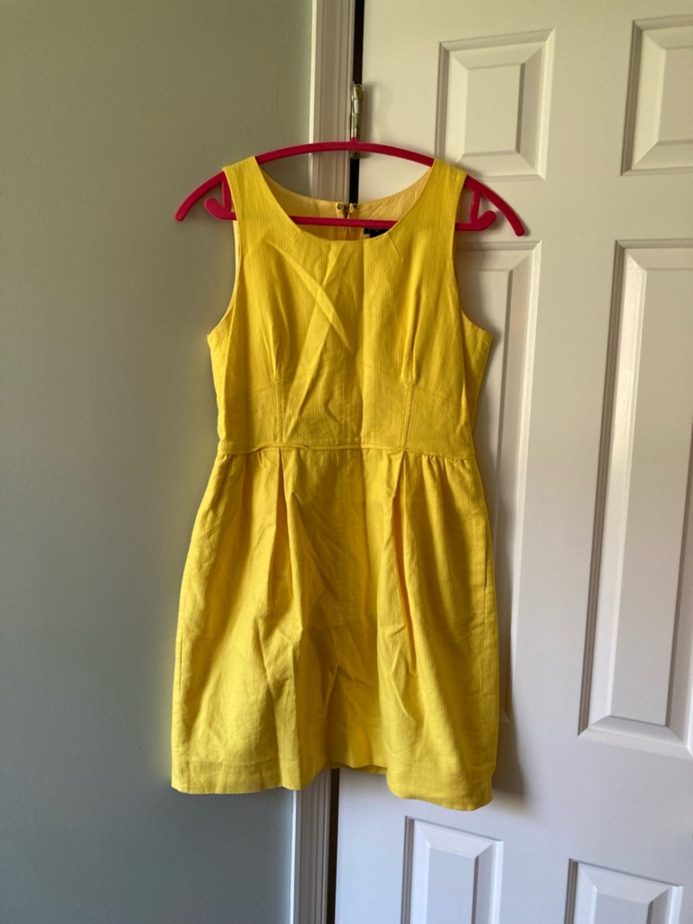 J. Crew Bright Yellow Sleeveless Fit & Flare Mini Dress
